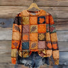 Sweatshirt Z Druku W Stylu Vintage Liść