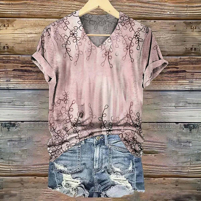 T-Shirt W Stylu Vintage Liść