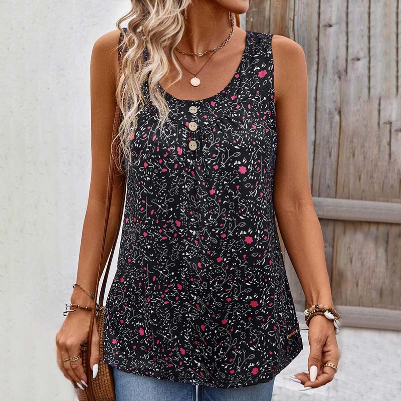 Tank Top W Stylu Vintage Z Kwiatowym Nadrukiem