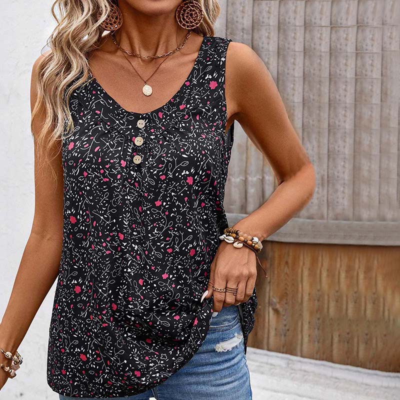 Tank Top W Stylu Vintage Z Kwiatowym Nadrukiem