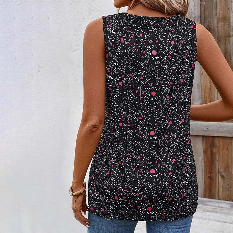 Tank Top W Stylu Vintage Z Kwiatowym Nadrukiem