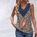 Tank Top W Stylu Vintage Z Etnicznym Nadrukiem