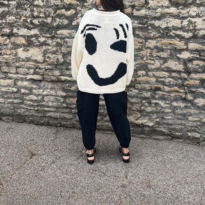 Sweter Z Dzianiny W Stylu Smiley