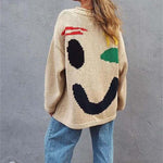 Sweter Z Dzianiny W Stylu Smiley