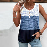 Swobodny Blok Kolorowy Tank Top