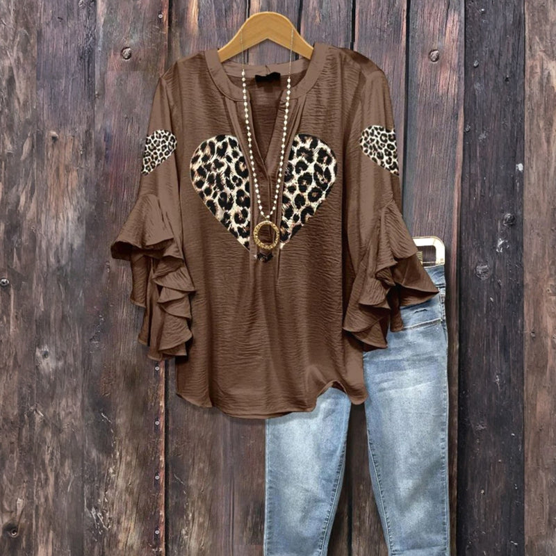 Bluzka W Stylu Vintage Z Nadrukiem W Serca
