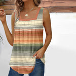 Tank Top W Stylu Vintage Z Geometrycznym Nadrukiem
