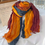 Szal Vintage W Stylu Color Block