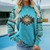 Sweatshirt Z Nadrukiem Vintage Geometryczna