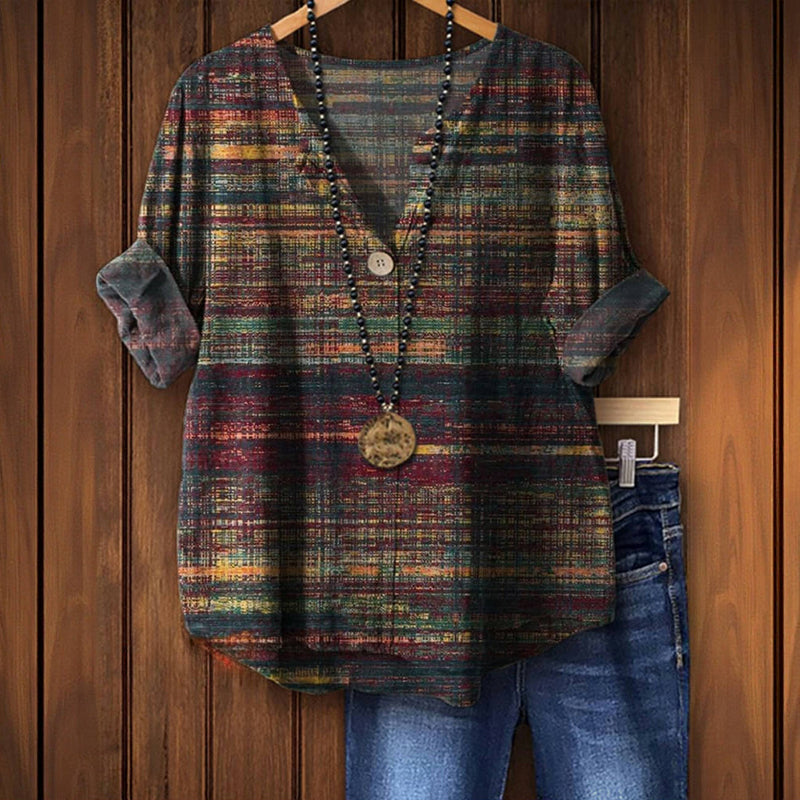 Kolorowa Bluzka W Stylu Vintage
