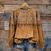 Bluza W Stylu Vintage Kwiatowy Nadruk