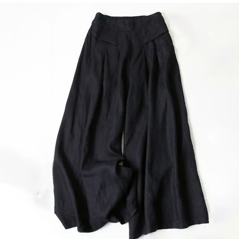 【Bawełna I Len】Szerokie Spodnie Casual