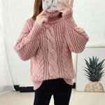 Casualowy Sweter Z Dzianiny Warkoczowej