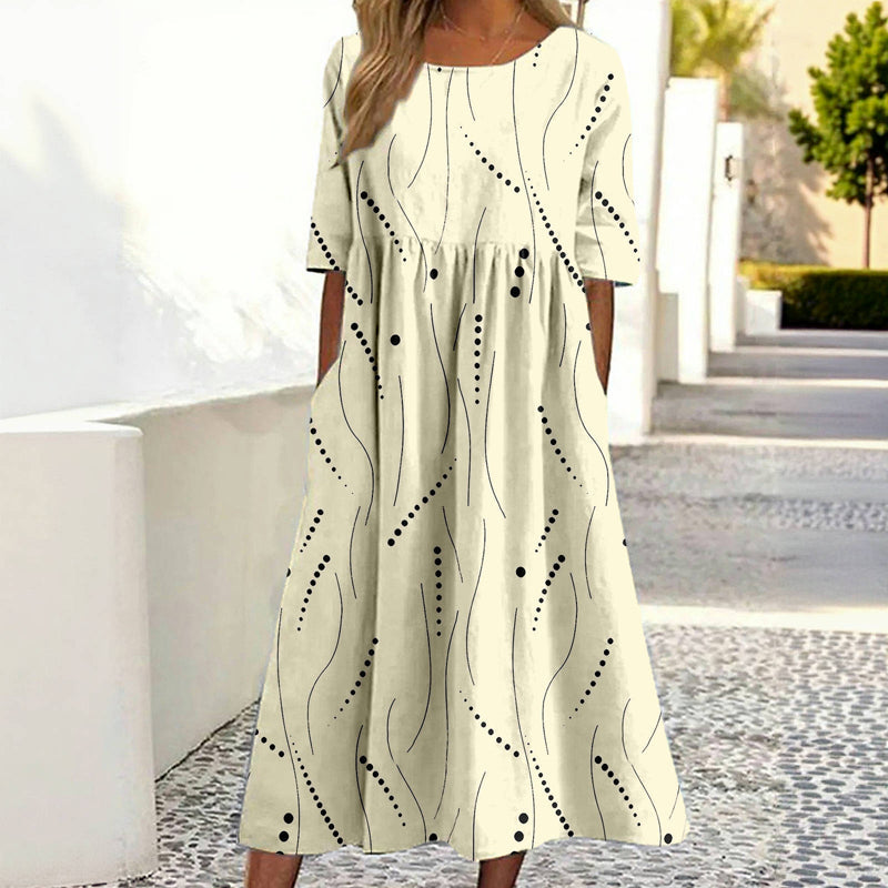 Swobodna Sukienka W Stylu Vintage