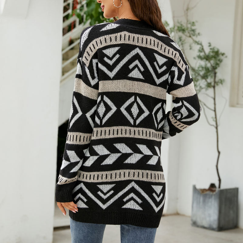 Casualowy Sweter Z Dzianiny W Stylu Vintage