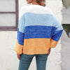 Casual Colour Block Sweter Z Dzianiny