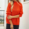 Casualowy Sweter Z Dzianiny Warkoczowej